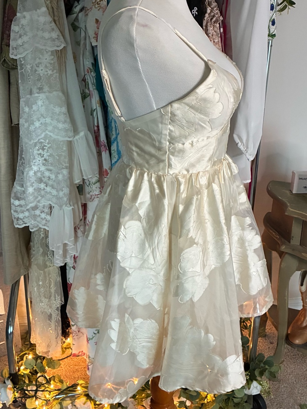 Altar'd State Ivory Floral Jacquard Mini Dress - Picture 5 of 13